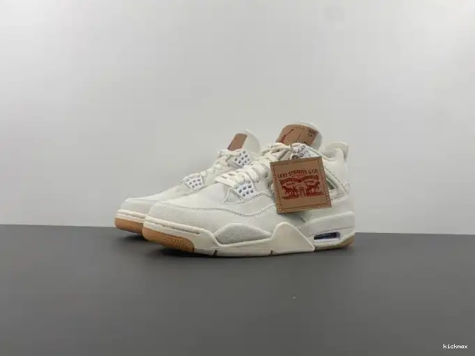 Rep MAX AO2571-100 Levi's 4 Air Jordan x 'White' 0506
